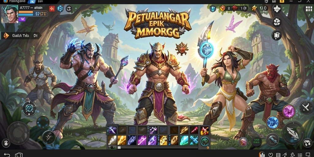 Screenshot A7777 menampilkan aksi seru dalam dunia MMORPG.