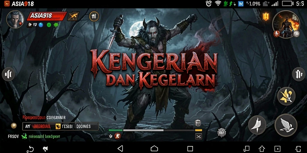 Gameplay menegangkan di sebuah rumah angker saat malam hari.