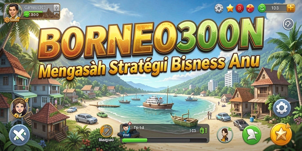 Tampilan gameplay menarik dari BORNEO303 dengan elemen Tycoon.