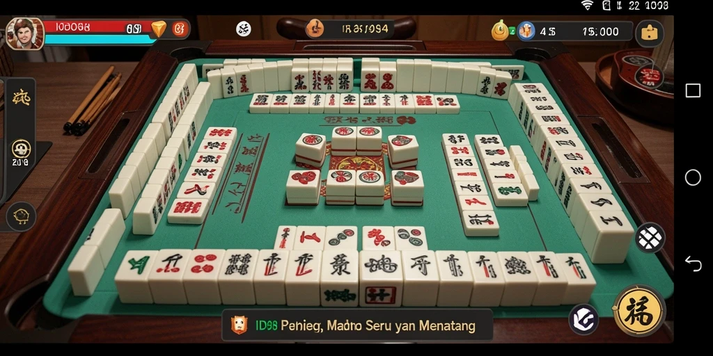 Screenshot gameplay menunjukkan keseruan permainan Mahjong di ID098.