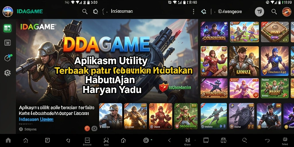 Tampilan antarmuka IDAGAME yang menarik dan fungsional.