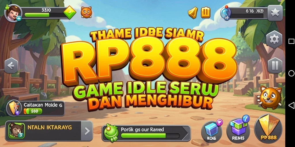 Tangkapan layar RP888 menunjukkan gameplay seru yang penuh dengan sumber daya yang dikumpulkan.