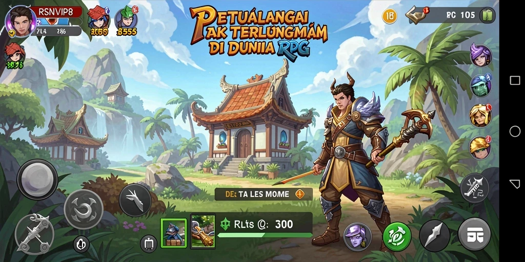 Gameplay menarik RSNVIP8 dengan karakter heroik dalam aksi.