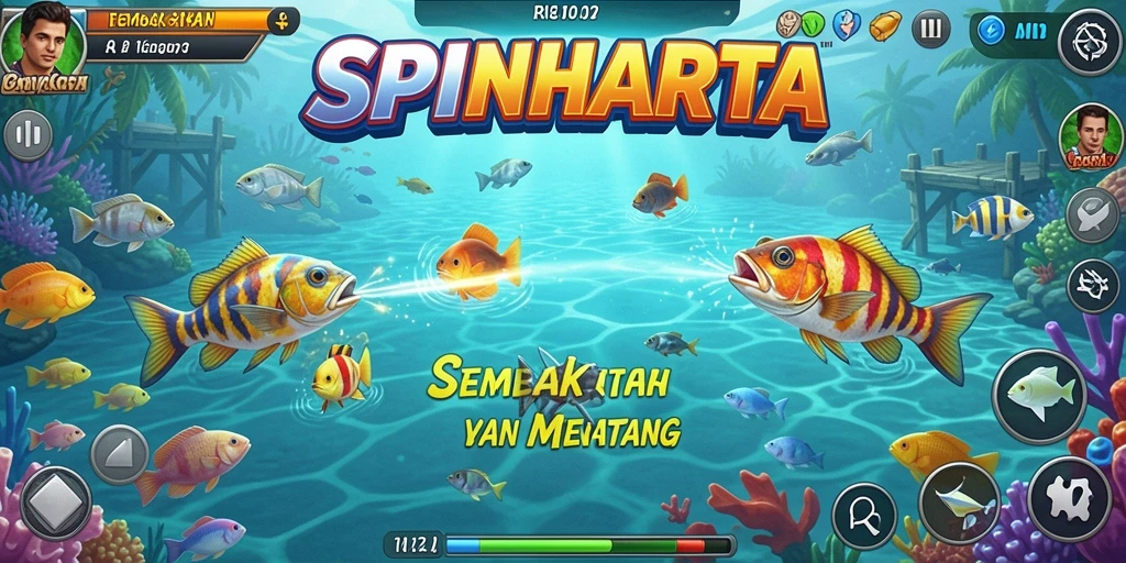 Gameplay seru Tembak Ikan di SPINHARTA dengan grafik menarik.