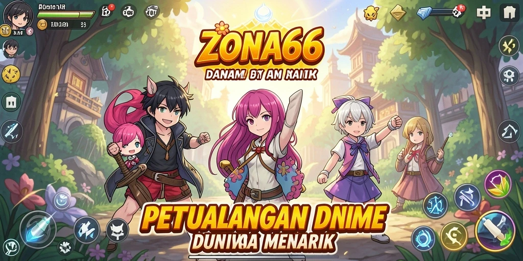 Tangkapan layar ZONA66 menampilkan karakter anime dalam aksi petualangan yang menegangkan.
