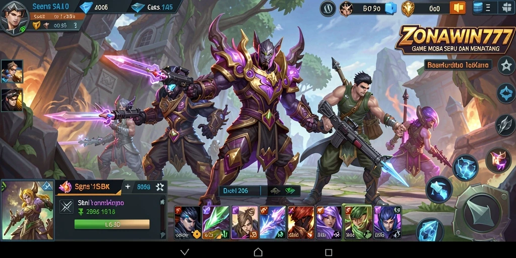 Gameplay MOBA yang intens dan seru dalam ZONAWIN777.